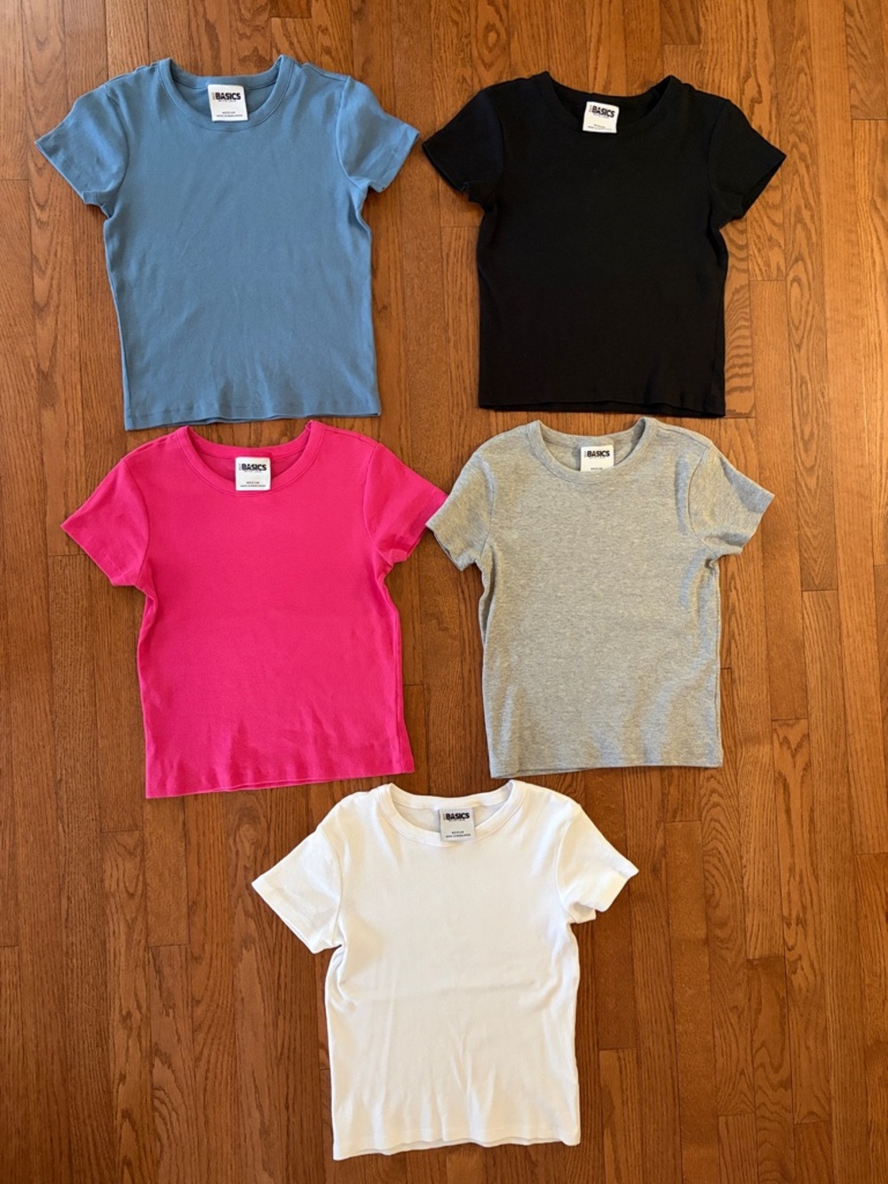 Short sleeve ribbed tops bundle